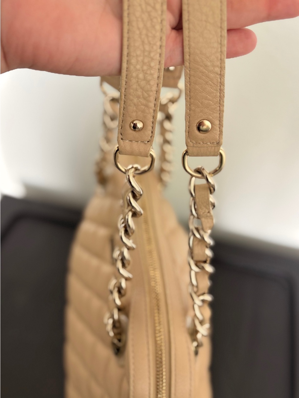kate spade Quilted Leather Shoulder Bag - Nude- Used - Picture 4 of 10